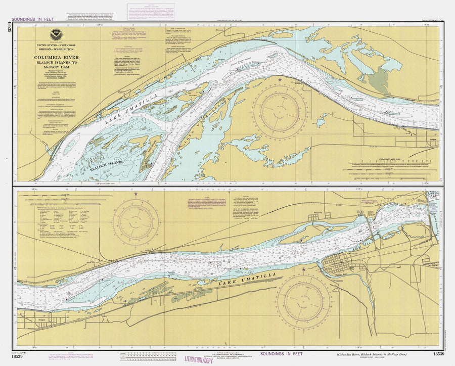 Columbia River Map - Blalock Islands - 1990