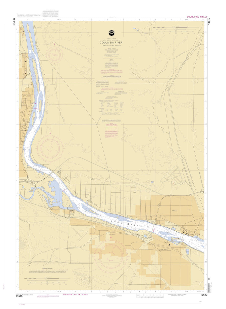 Columbia River Map - Pasco to Richland - 2003
