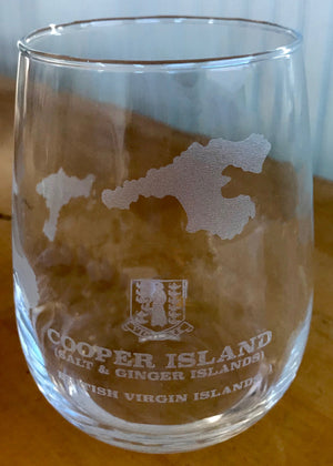 Cooper Island BVI Map Engraved Glasses