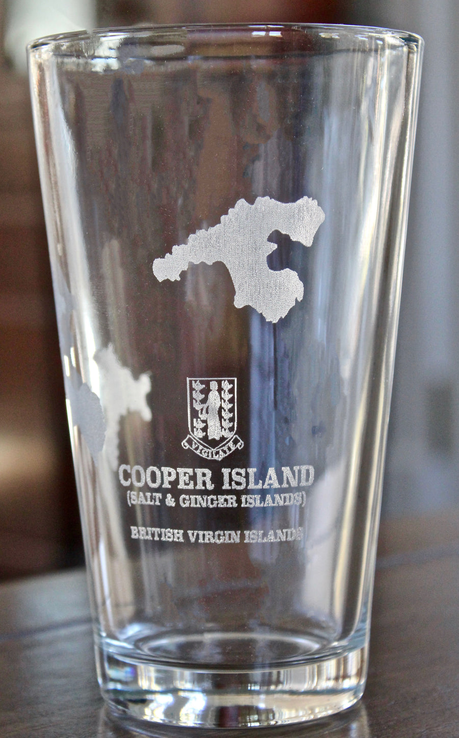Cooper Island BVI Map Engraved Glasses