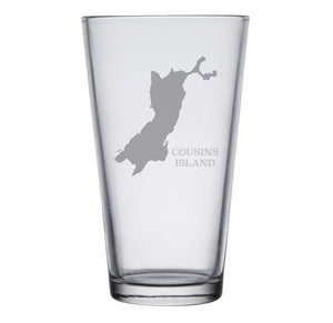Cousins Island (ME) Map Engraved Glasses