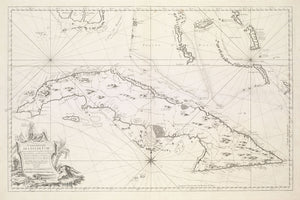 Cuba Map - 1762 (Sepia)