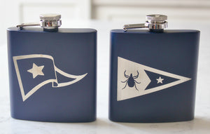 Custom Burgee Engraved Stainless Steel Flask - 6 oz.