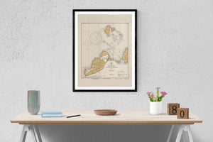 Cuttyhunk Map 1934 - Nautical Chart Print - Paper | Canvas | Metal