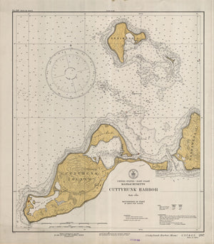 Cuttyhunk Map 1934 - Nautical Chart Print - Paper | Canvas | Metal