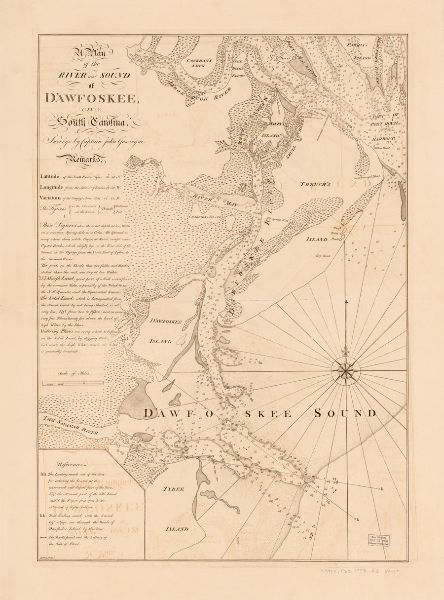 Daufuskie Island Map 1773 - Nautical Chart Print - Paper | Canvas | Metal