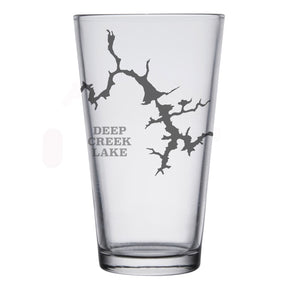 Deep Creek Lake (MD) Map Engraved Glasses