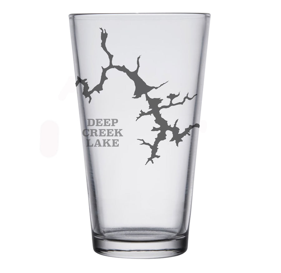 Deep Creek Lake (MD) Map Engraved Glasses