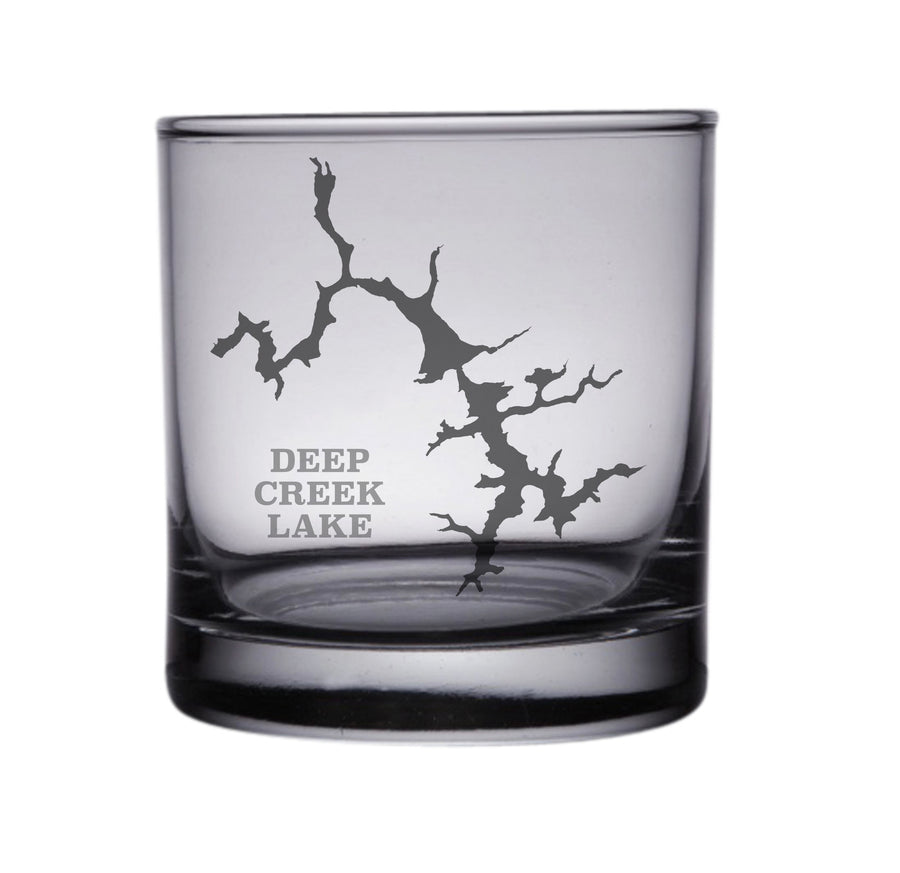 Deep Creek Lake (MD) Map Engraved Glasses
