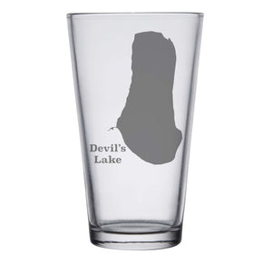 Devils Lake (WI) Map Engraved Glasses