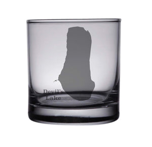 Devils Lake (WI) Map Engraved Glasses