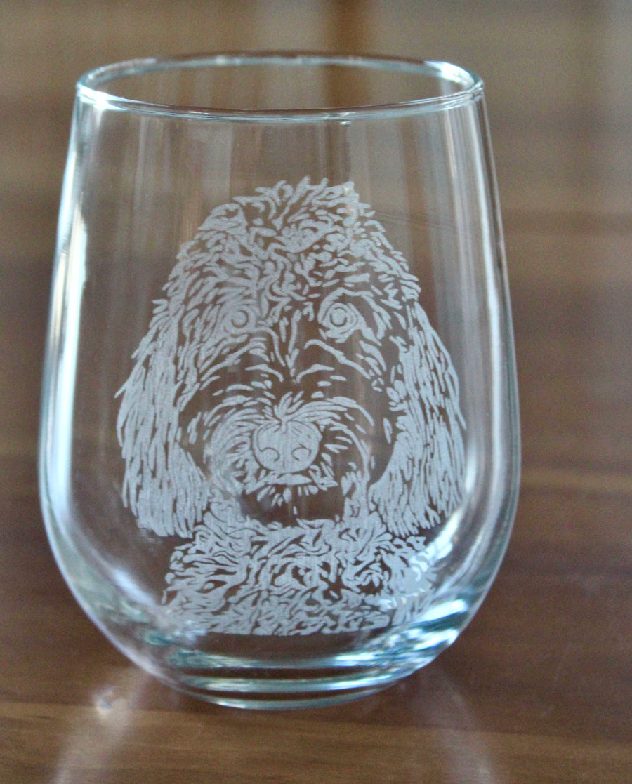 Doodle Dog Engraved Glasses