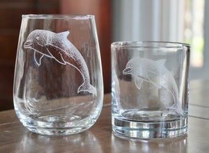 Dolphin Engraved Glasses