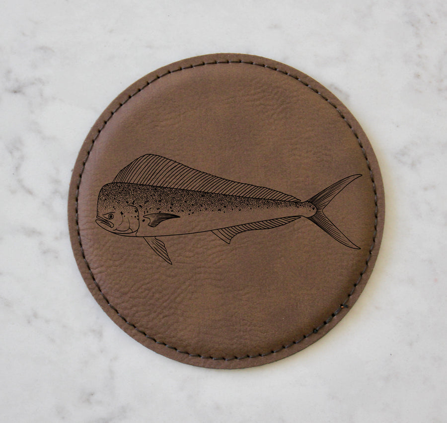 Dolphinfish (Mahi Mahi) Coaster Set (Slate or Leatherette)