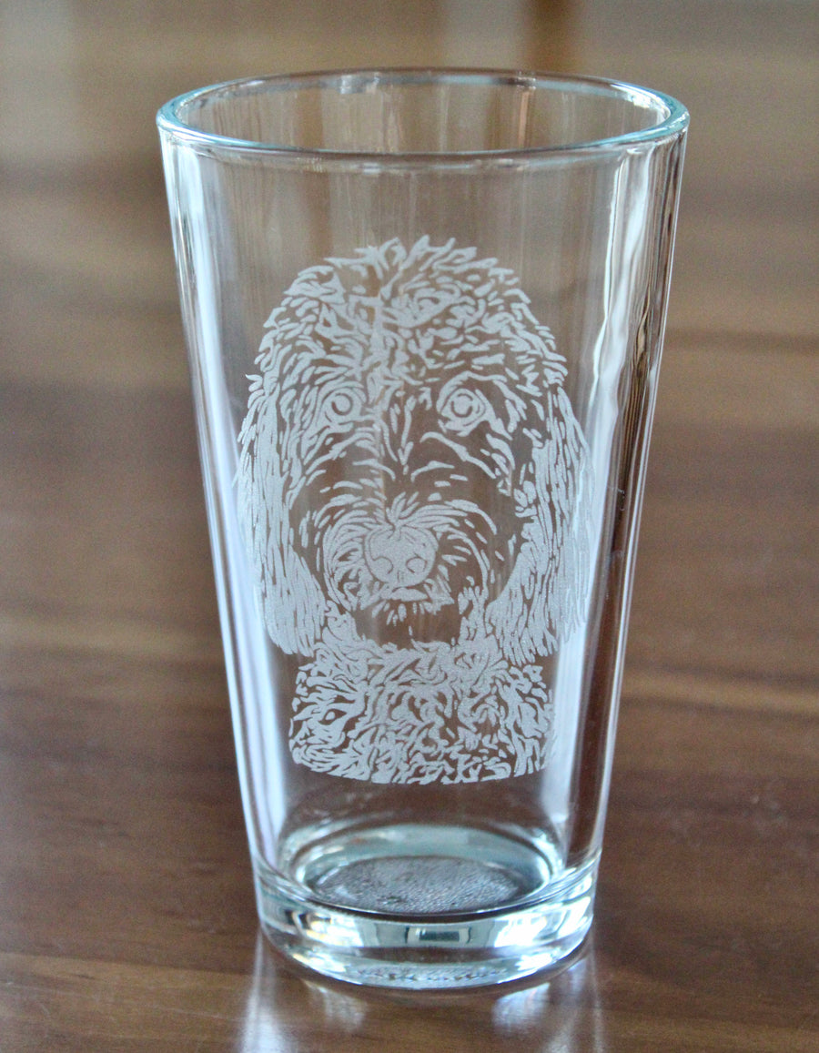 Doodle Dog Engraved Glasses