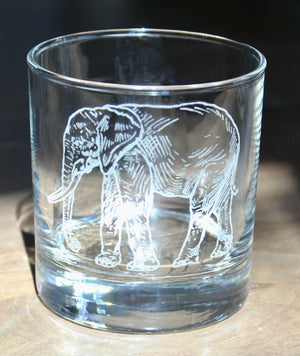 Elephant Engraved Glasses