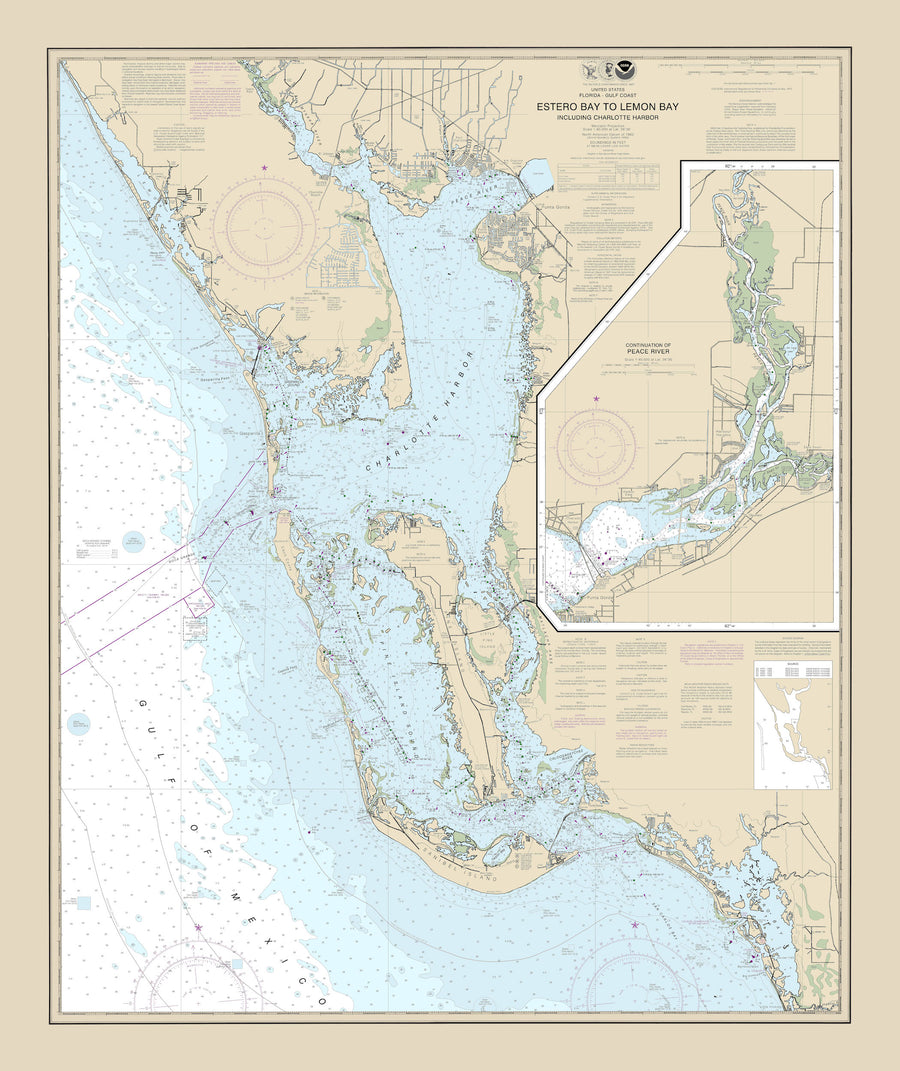 Estero Bay to Lemon Bay (including Sanibel Island) Nautical Chart Sherpa Fleece Blanket