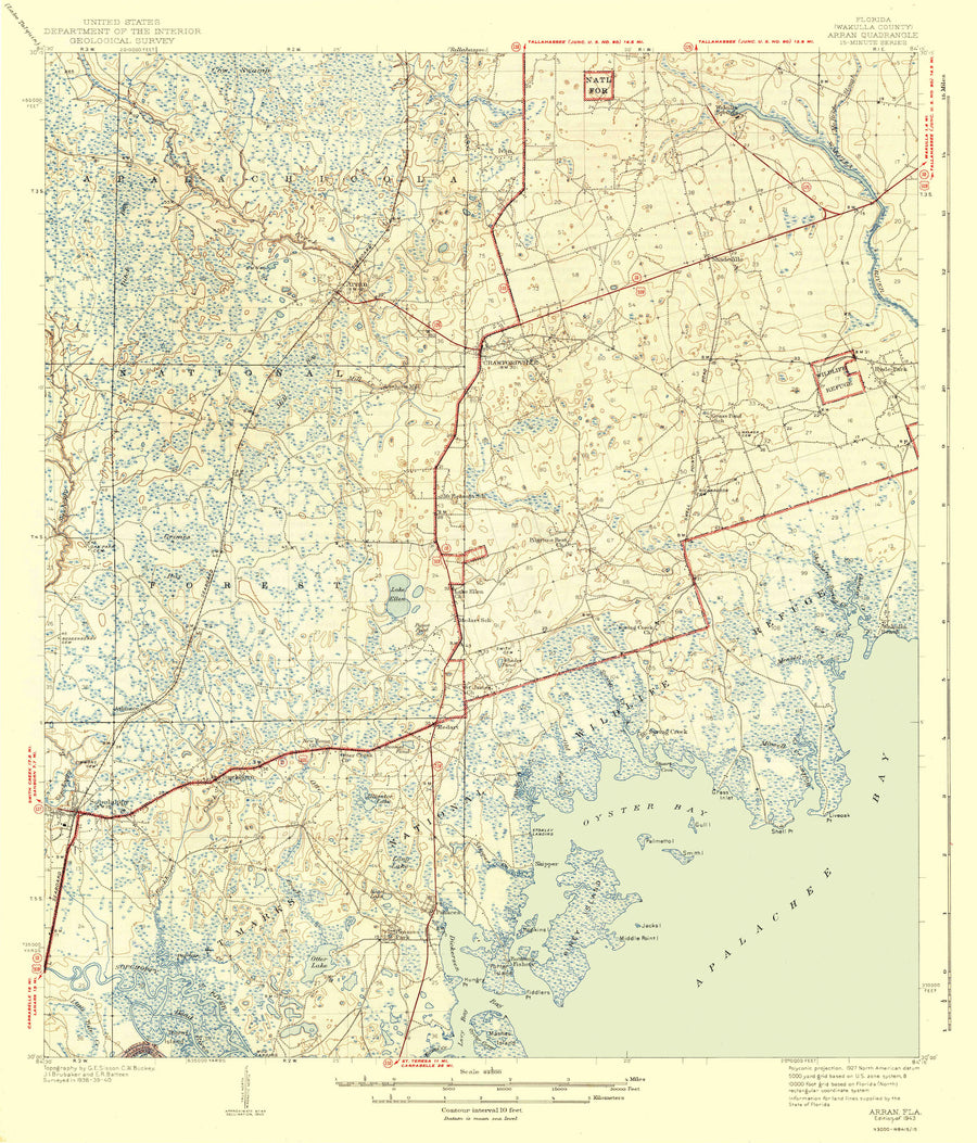 Arran, Florida Map - 1943