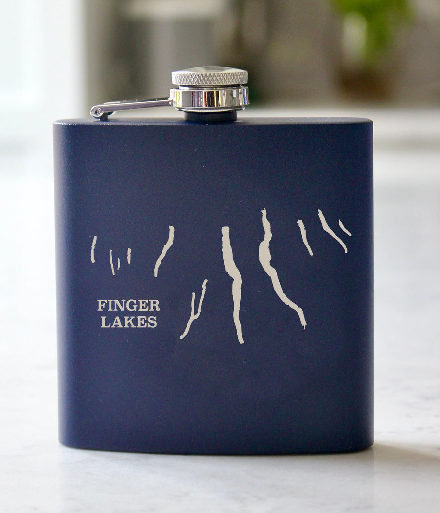 Finger Lakes Engraved Stainless Steel Flask - 6 oz.