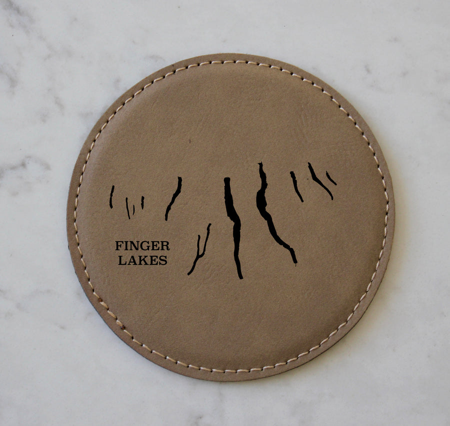 Finger Lakes Coaster Set (Slate or Leatherette)