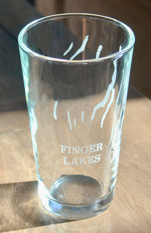 Finger Lakes (NY) Map Engraved Glasses