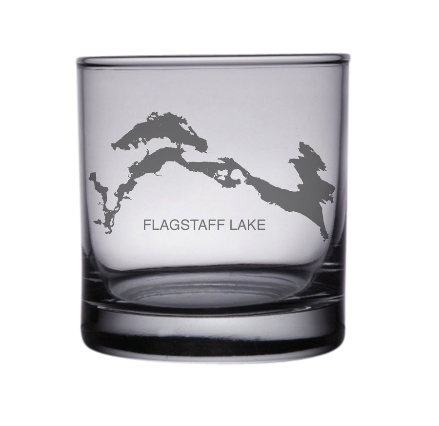 Flagstaff Lake (Maine) Map Engraved Glasses