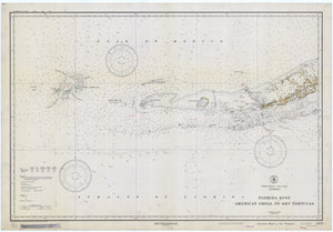 Florida Keys Map - American Shoal to Dry Tortuga - 1933