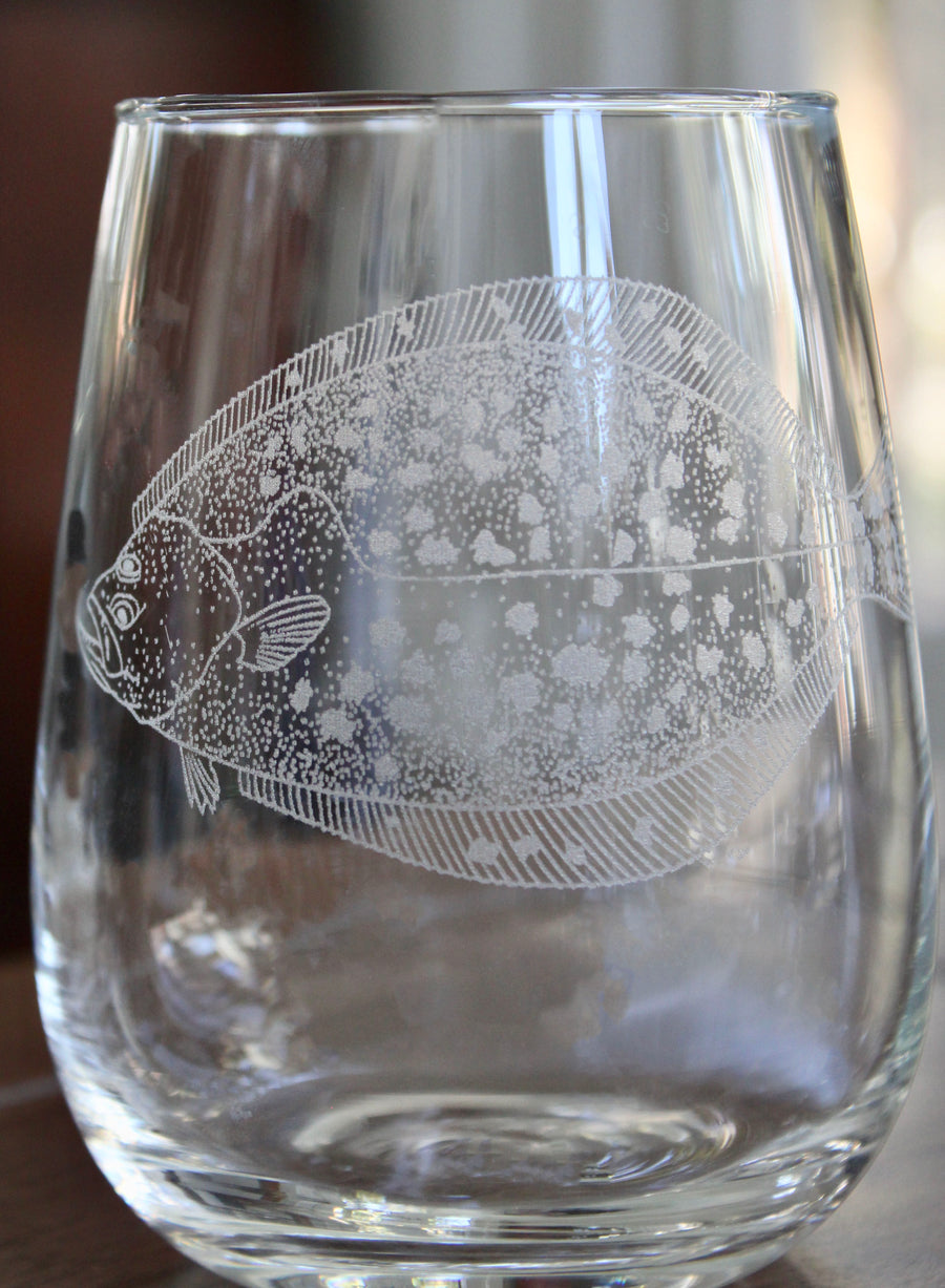 Flounder Engraved Glasses