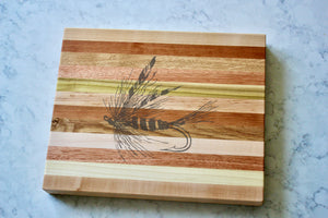 Fly Fishing Engraved Wooden Serving Board & Bar Board