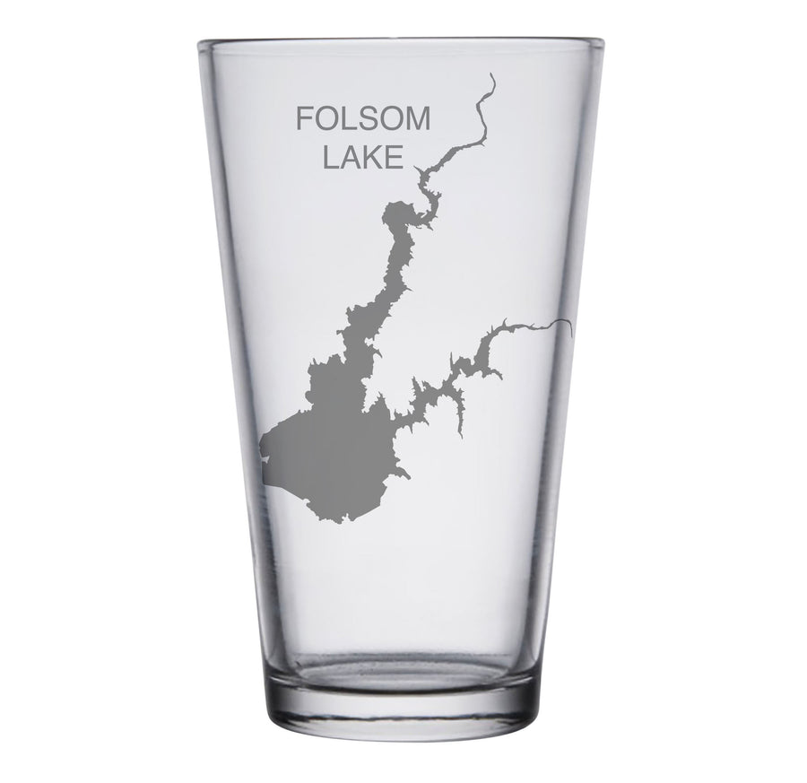 Folsom Lake (CA) Map Engraved Glasses