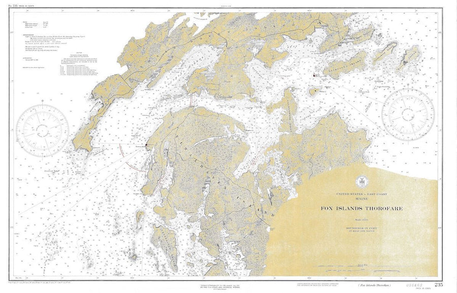 Fox Island Thorofare Map - 1929