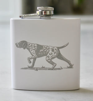 German Shorthaired Pointer Engraved Stainless Steel Flask - 6 oz.