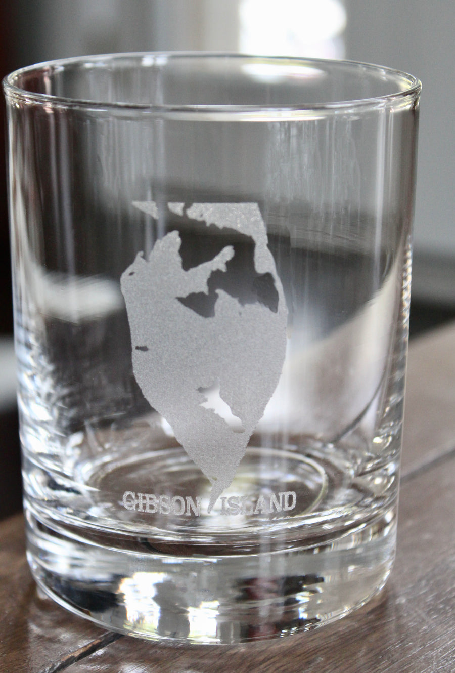 Gibson Island Map Engraved Glasses