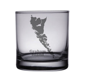 Graham Island, British Columbia Map Engraved Glasses