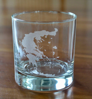 Greece Map Engraved Glasses