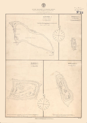 Guano Islands in the Pacific Ocean Map - 1872