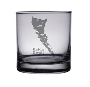 Haida Gwaii, British Columbia Map Engraved Glasses