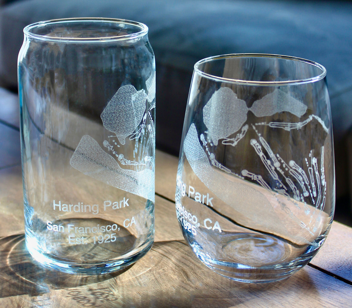 Harding Park Golf Course - Laser Engraved Course Map Glasses - Golfer ...