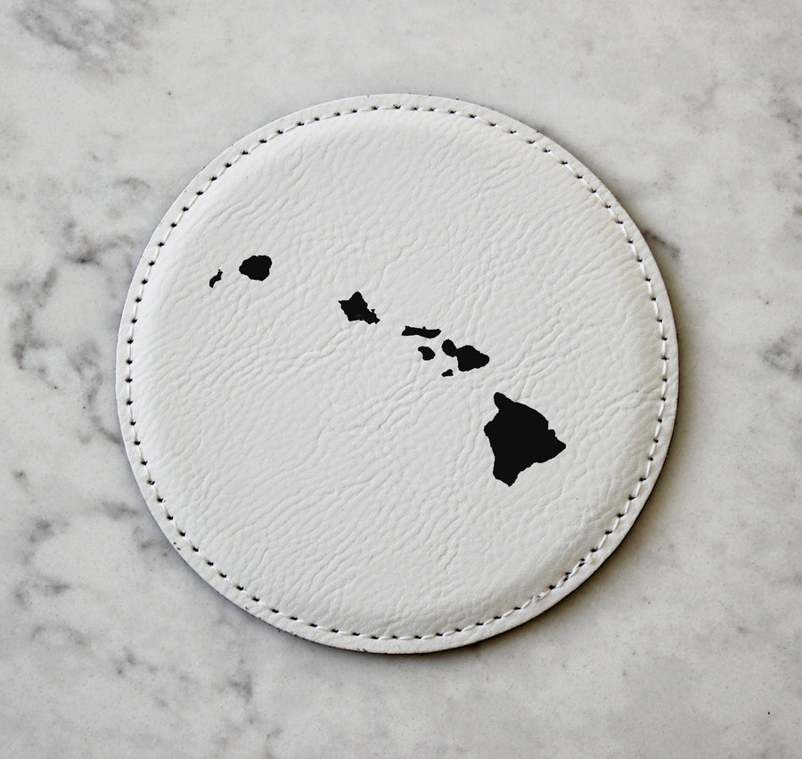 Hawaiian Islands Coaster Set (Slate or Leatherette)