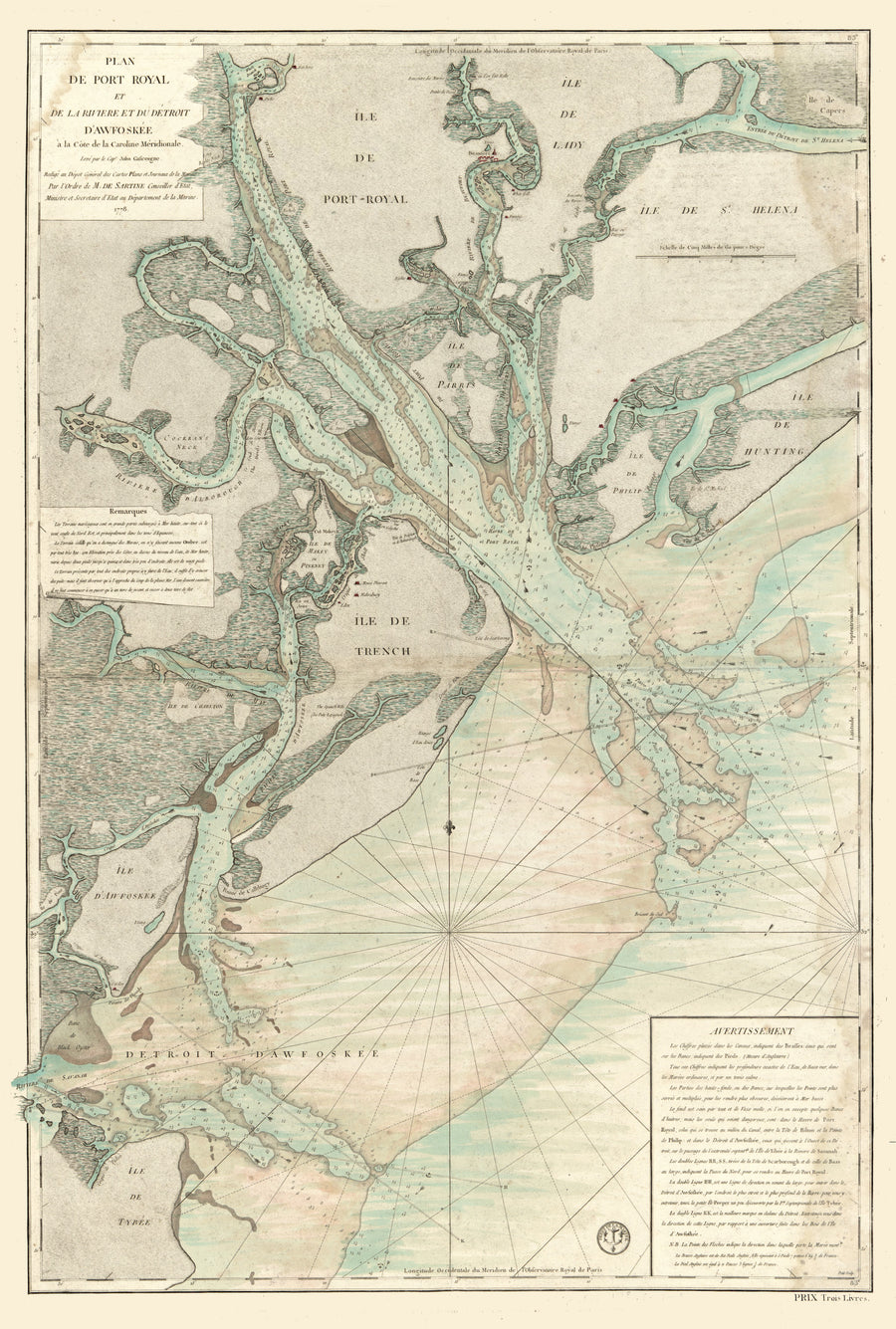 Hilton Head Map - Port Royal & Daufuskie Island 1778 - Nautical Chart Print - Paper | Canvas | Metal