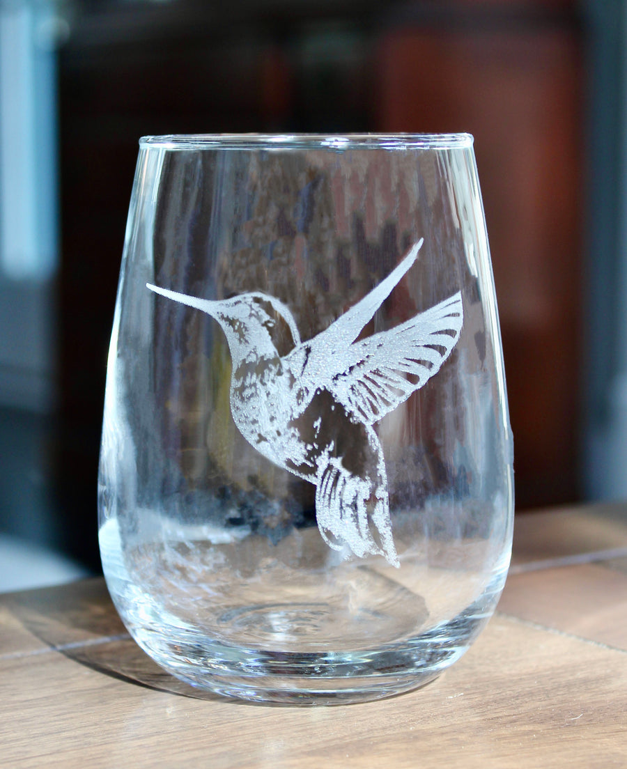 Hummingbird Engraved Glasses