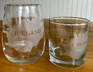 Iceland Map Engraved Glasses