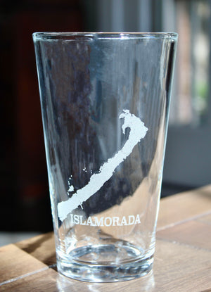 Islamorada Map Engraved Glasses