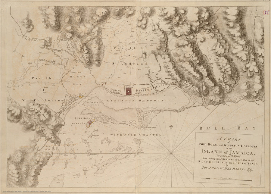 Jamaica - Port Royal and Kingston Harbor Map
