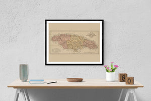 Jamaica Map - Historical Chart 1893 - Nautical Chart Print - Paper | Canvas | Metal