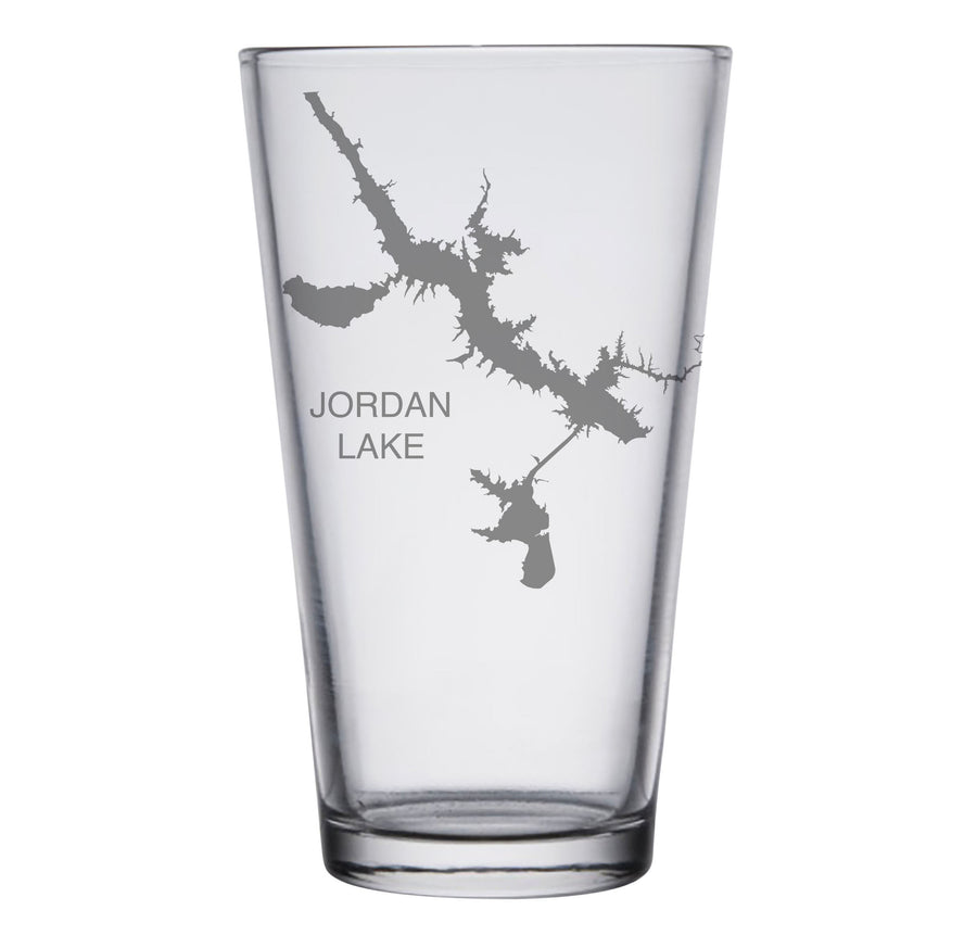 Jordan Lake (AL) Engraved Map Glasses