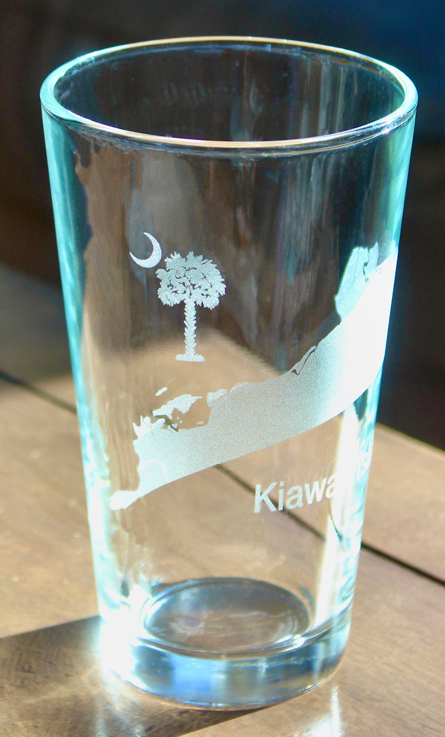 Kiawah Island Map Engraved Glasses