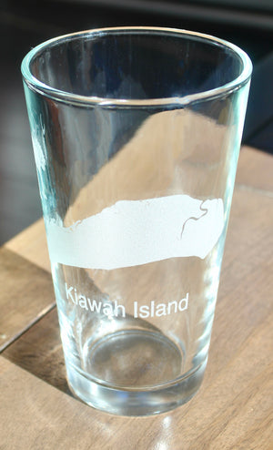 Kiawah Island Map Engraved Glasses