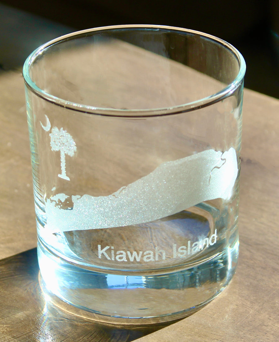 Kiawah Island Map Engraved Glasses