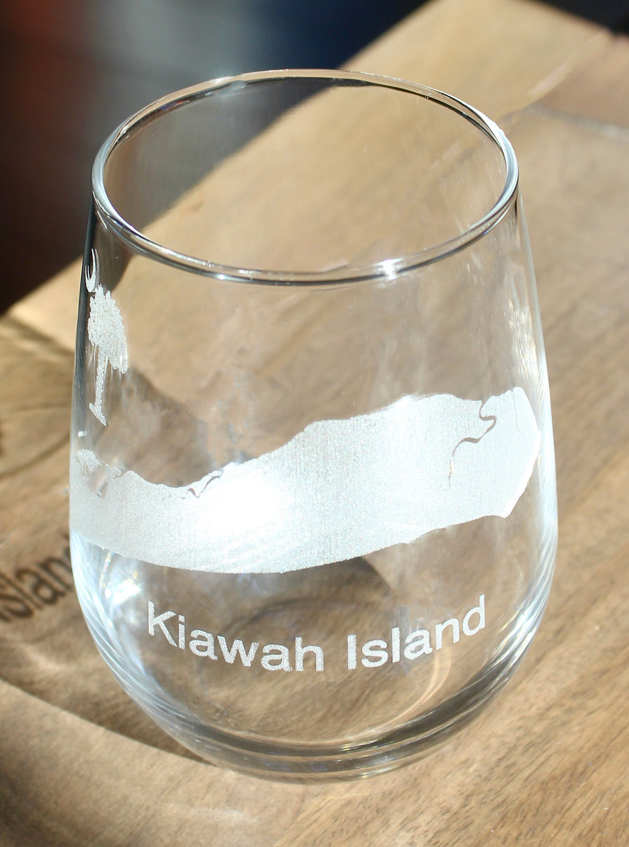 Kiawah Island Map Engraved Glasses